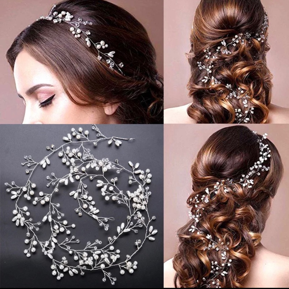 New - Elegant And Luxury | Silver/White | Size 50CM | Hair Accessories
